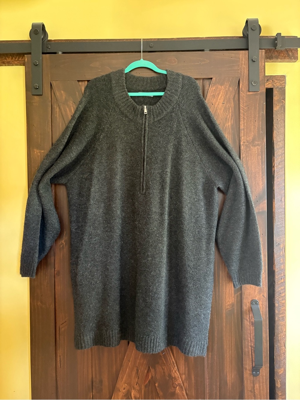 Smash + Tess Charcoal Half-Zip Knit Sweater Dress